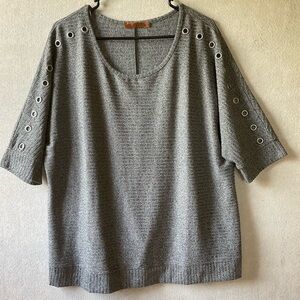 Belldini Knit Top. Charcoal. Size 2X